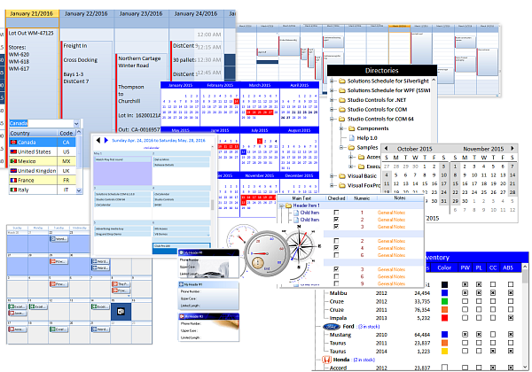 Studio Controls COM ActiveX - 82 Unicode royalty free Scheduling and UI design controls