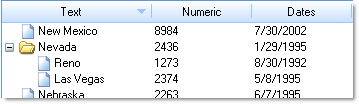 ctTree Header Style Sort Arrow