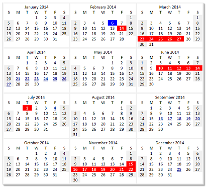 ctYear -  Bit Unicode ActiveX - Multi Month Calendar Presentation Selection Control