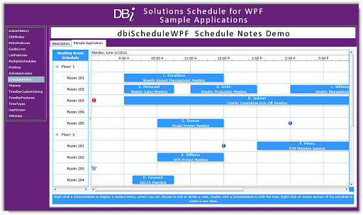 DBI Technologies Inc - Solutions Schedule WPF - Gantt drag drop Enterprise schedule planning