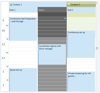 ctxCalendar - Multi Column Day View, Grouping and Sorting by Contract, Task Location