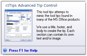 ctTips - ActiveX  COM  Advance Tool Tip Control - by DBI Technologies Inc. - found in Studio Controls COM