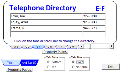 ctxTabs - 32-bit and 64-bit Paged Tab Data Presentation control